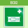 Знак EC02 «Средства выноса (эвакуации) пораженных» (пленка, 200х200 мм)